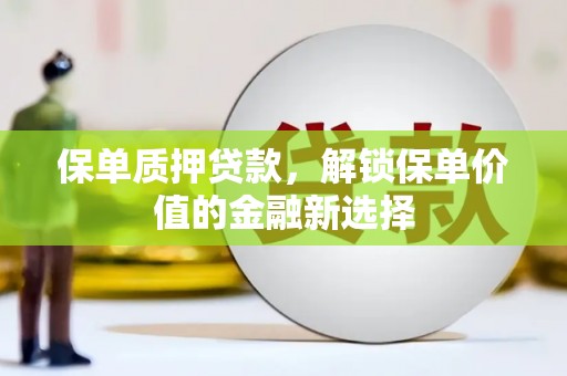 新晃保单质押贷款，解锁保单价值的金融新选择