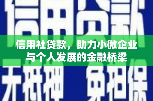 新晃信用社贷款，助力小微企业与个人发展的金融桥梁