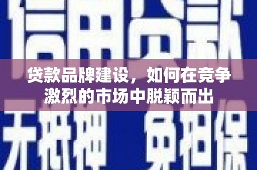 新晃贷款品牌建设，如何在竞争激烈的市场中脱颖而出