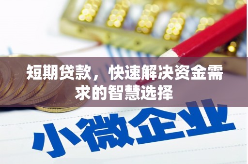 新晃短期贷款，快速解决资金需求的智慧选择
