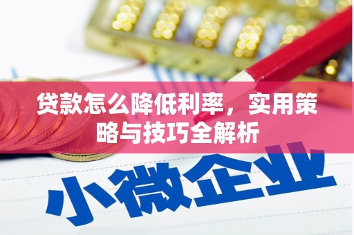 新晃贷款怎么降低利率，实用策略与技巧全解析