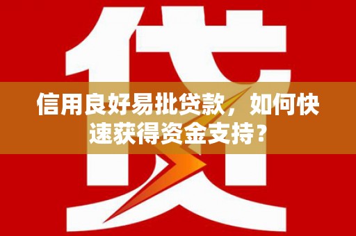 新晃信用良好易批贷款，如何快速获得资金支持？