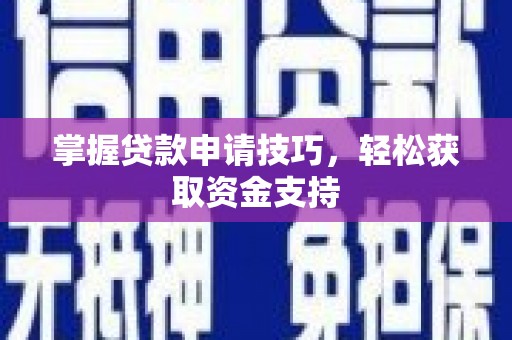 新晃掌握贷款申请技巧，轻松获取资金支持