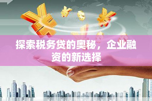 新晃探索税务贷的奥秘，企业融资的新选择