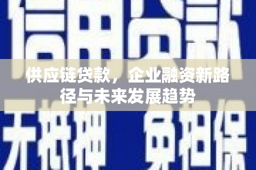 新晃供应链贷款，企业融资新路径与未来发展趋势