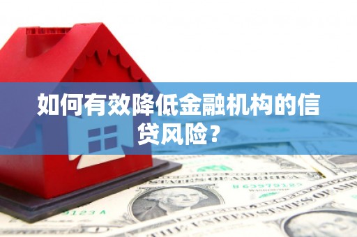 新晃如何有效降低金融机构的信贷风险？