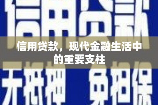 新晃信用贷款，现代金融生活中的重要支柱