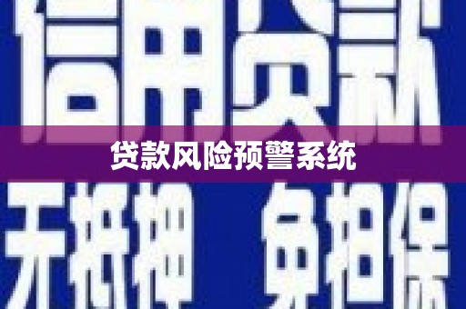 新晃贷款风险预警系统