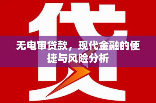 新晃无电审贷款，现代金融的便捷与风险分析