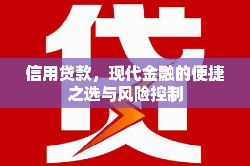 新晃信用贷款，现代金融的便捷之选与风险控制
