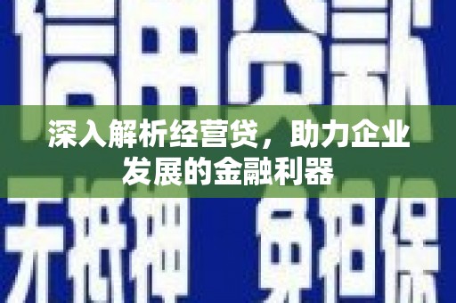 新晃深入解析经营贷，助力企业发展的金融利器