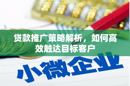 新晃贷款推广策略解析，如何高效触达目标客户
