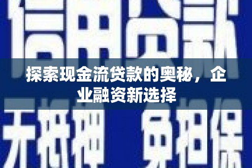 新晃探索现金流贷款的奥秘，企业融资新选择