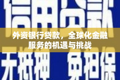 新晃外资银行贷款，全球化金融服务的机遇与挑战