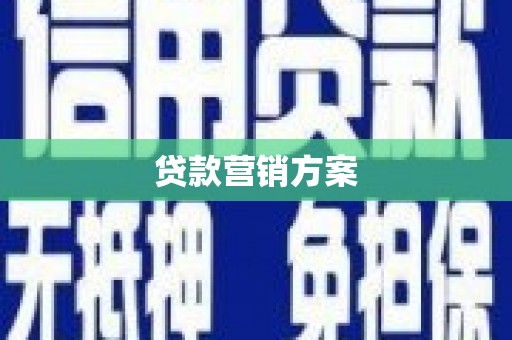 新晃贷款营销方案
