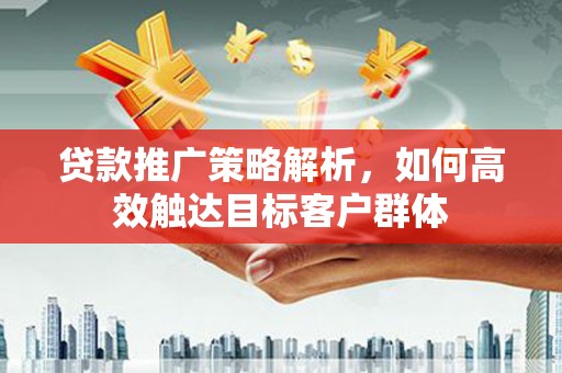 新晃贷款推广策略解析，如何高效触达目标客户群体