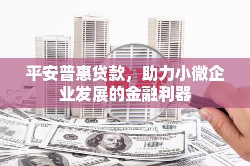 新晃平安普惠贷款，助力小微企业发展的金融利器