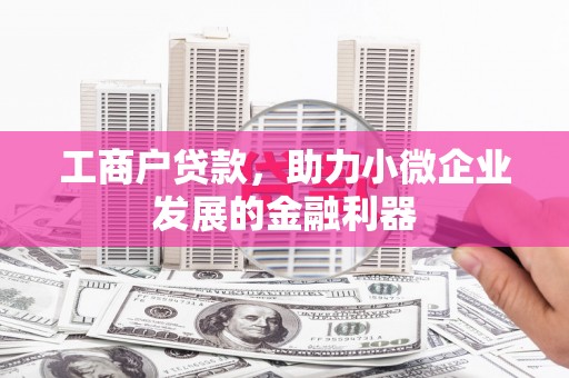 新晃工商户贷款，助力小微企业发展的金融利器