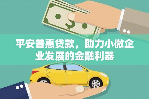 新晃平安普惠贷款，助力小微企业发展的金融利器