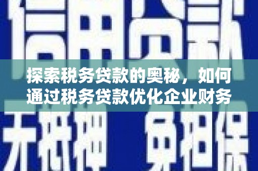 新晃探索税务贷款的奥秘，如何通过税务贷款优化企业财务