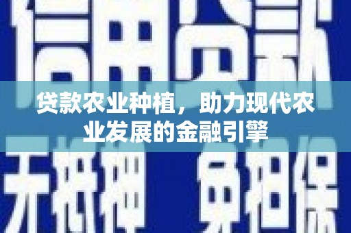 新晃贷款农业种植，助力现代农业发展的金融引擎