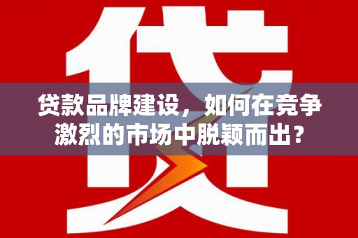 新晃贷款品牌建设，如何在竞争激烈的市场中脱颖而出？