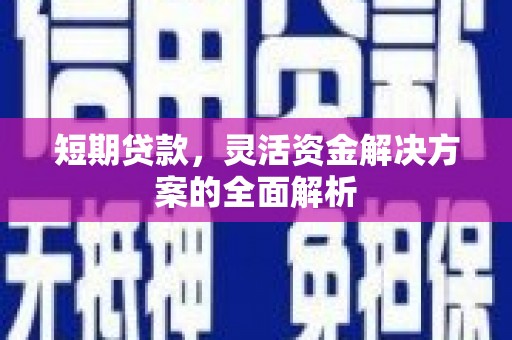 新晃短期贷款，灵活资金解决方案的全面解析