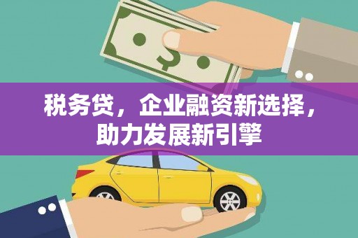 新晃税务贷，企业融资新选择，助力发展新引擎